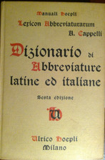 CAPPELLI 1961 DIZIONARIO