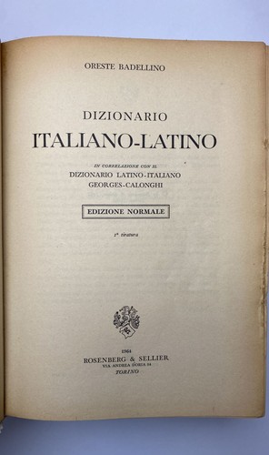 Dizionario italiano latino - -,